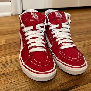 Vans high top red